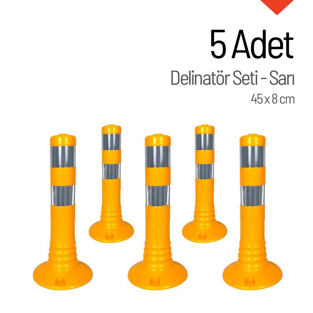 Delinatör 45 x 8 cm Sarı 5 Adet, Esnek Duba
