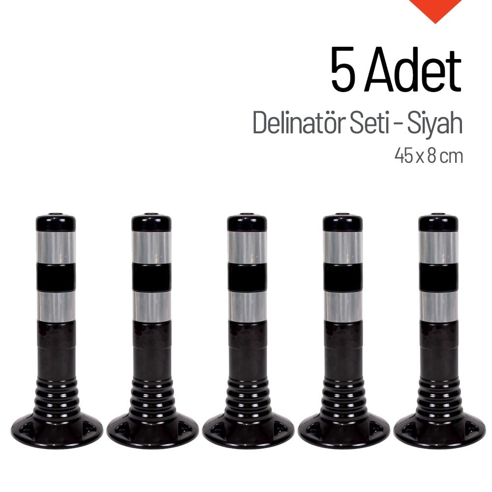 Delinatör 45 x 8 cm Siyah 5 Adet, Esnek Duba