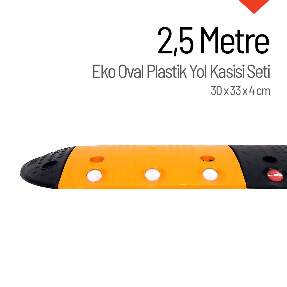 EKO Oval Hız Kesici, Plastik Yol Kasisi Set - 2,5 Metre