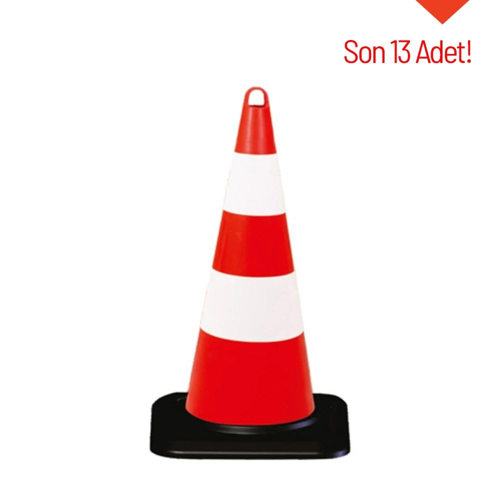 Eko Trafik Konisi 75 cm Ağırlıklı - Reflektifli Trafik Dubası