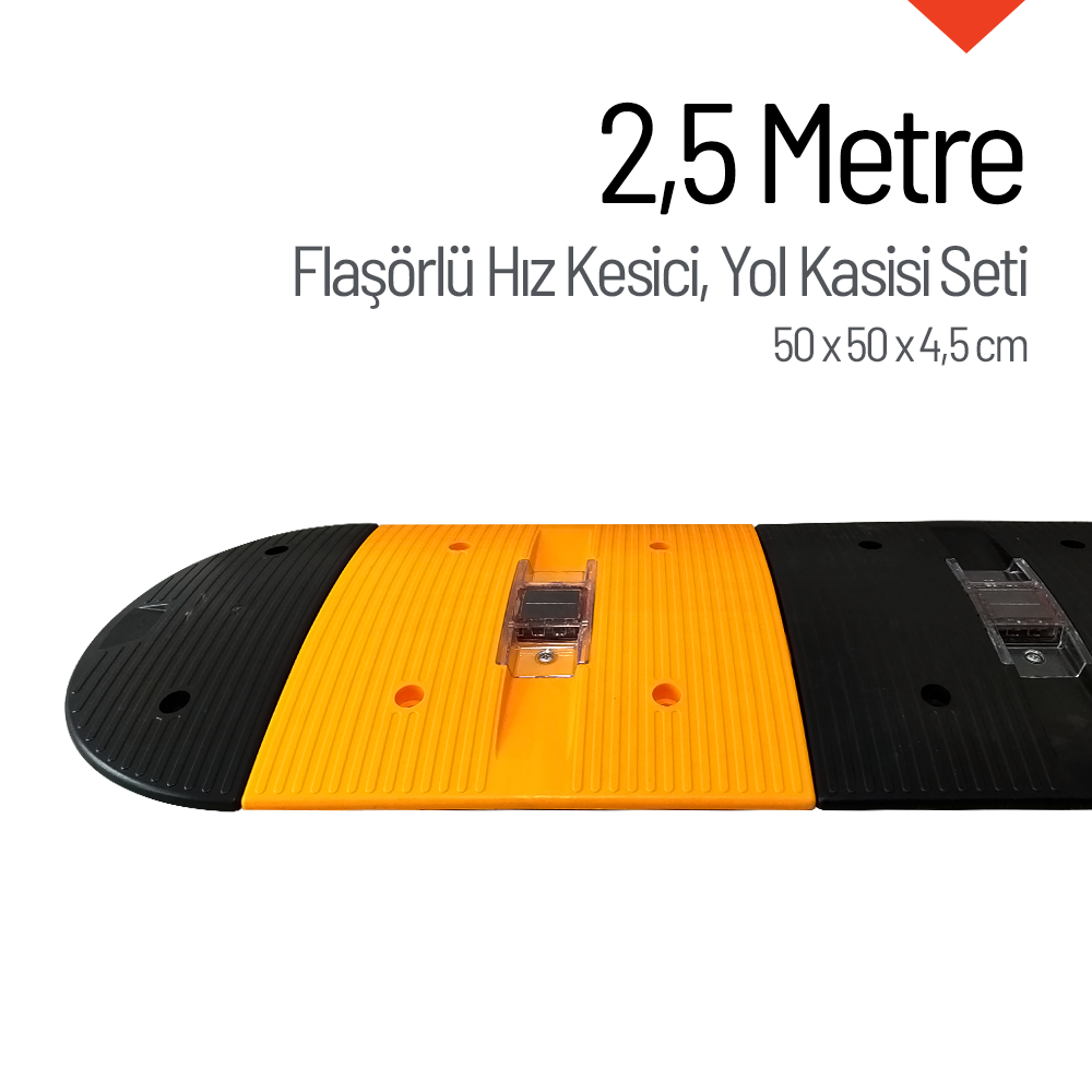 Flaşörlü Yol Kasisi Kapaklı Set - 2,5 Metre 
