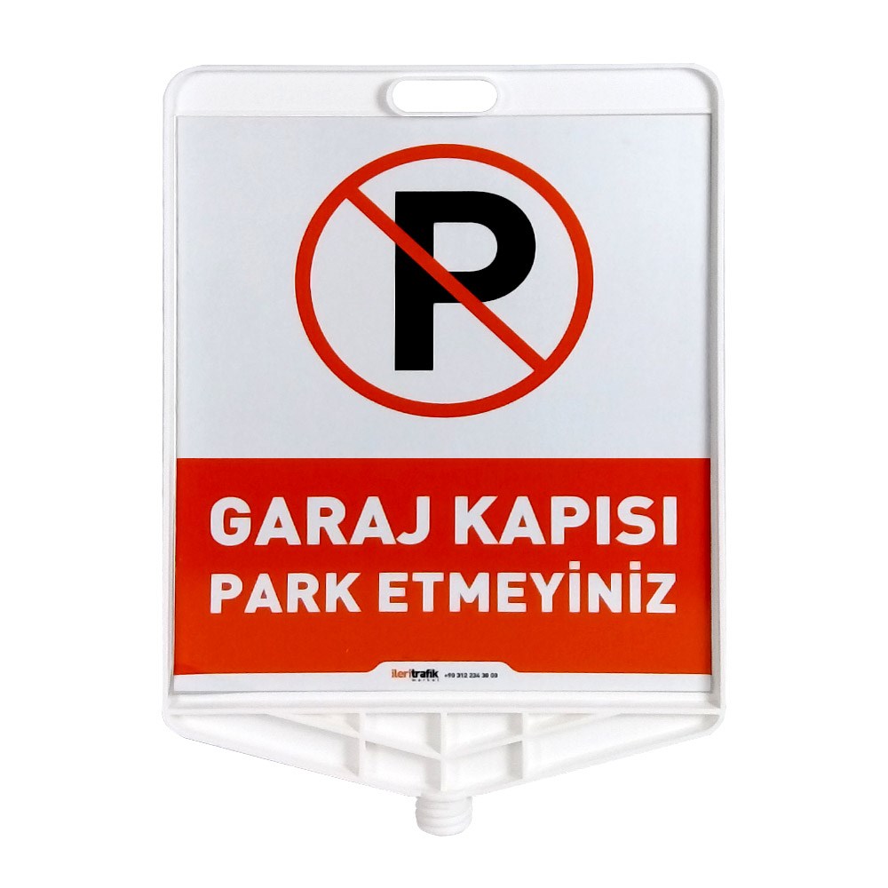 Delineator Set with Double-Sided Print “Garage Entrance – No Parking” Sign – Black