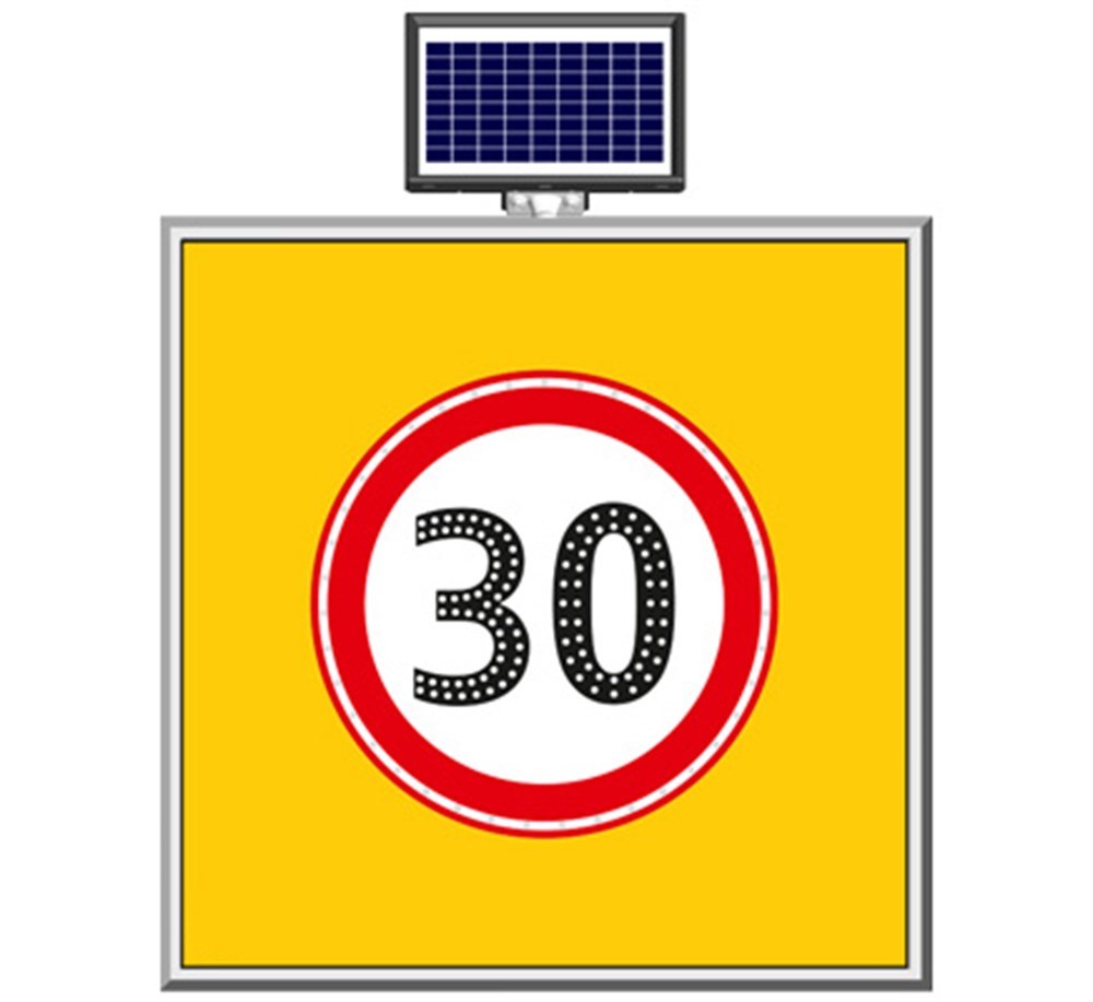 Güneş Enerjili Azami Sınırı Levhası 30 km 100 x 100 cmGüneş Enerjili Yol Bakım