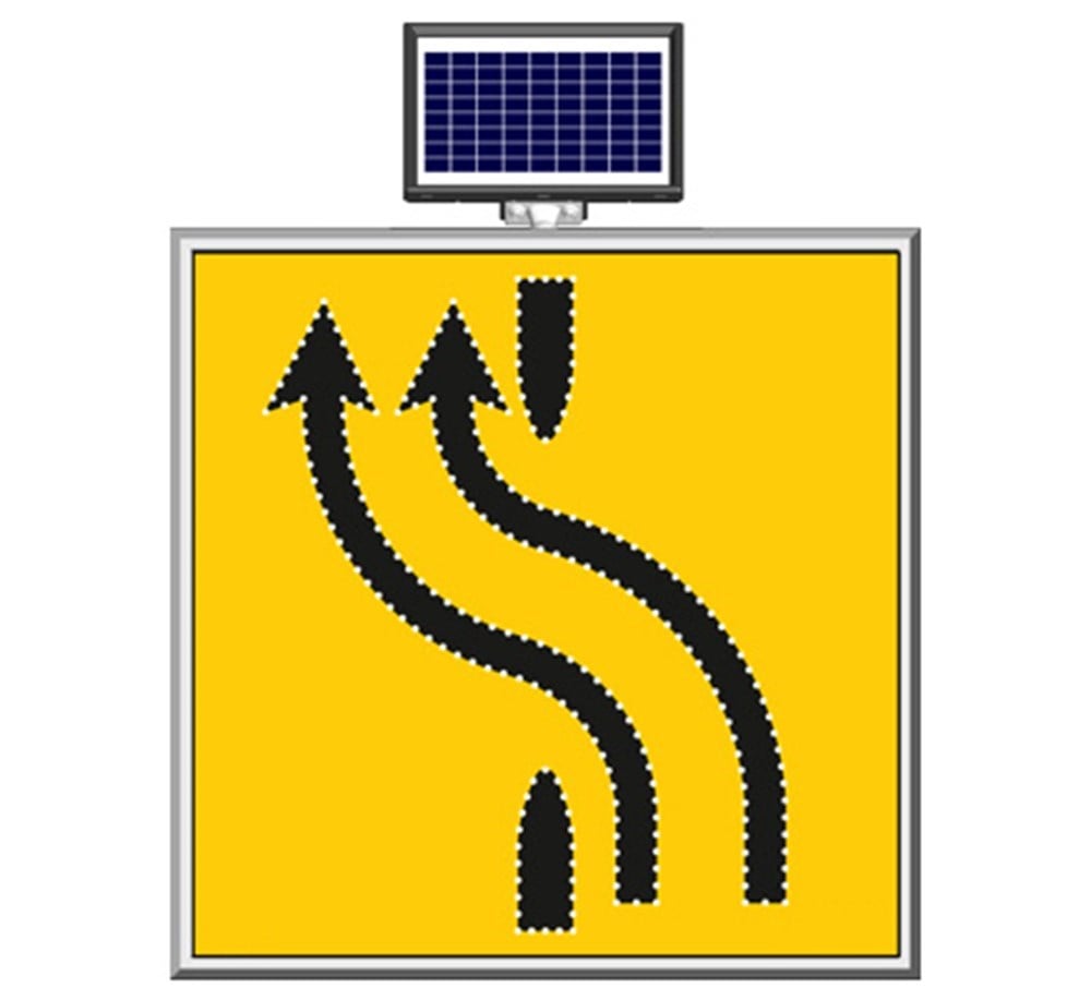 Güneş Enerjili Şerit Aktarım Levhası Sağdan Sola (Çift) 100 x 100 cmGüneş Enerjili Yol Bakım