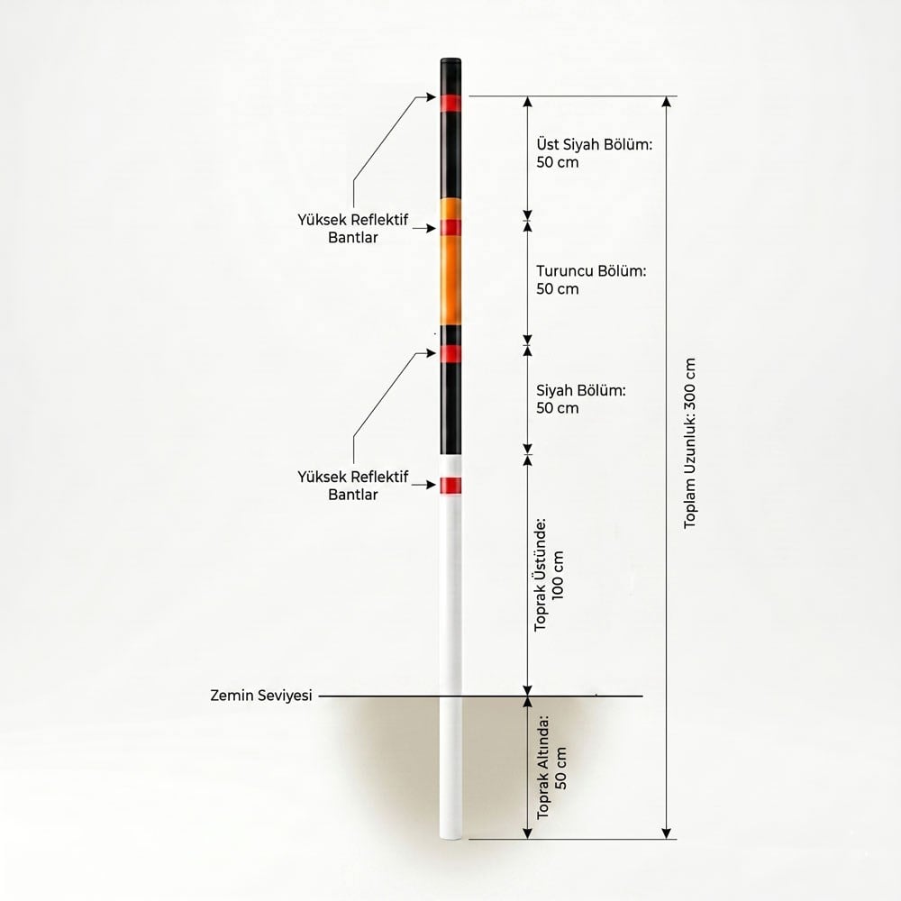 Snow Pole Guide Marker  3 m-3 mm