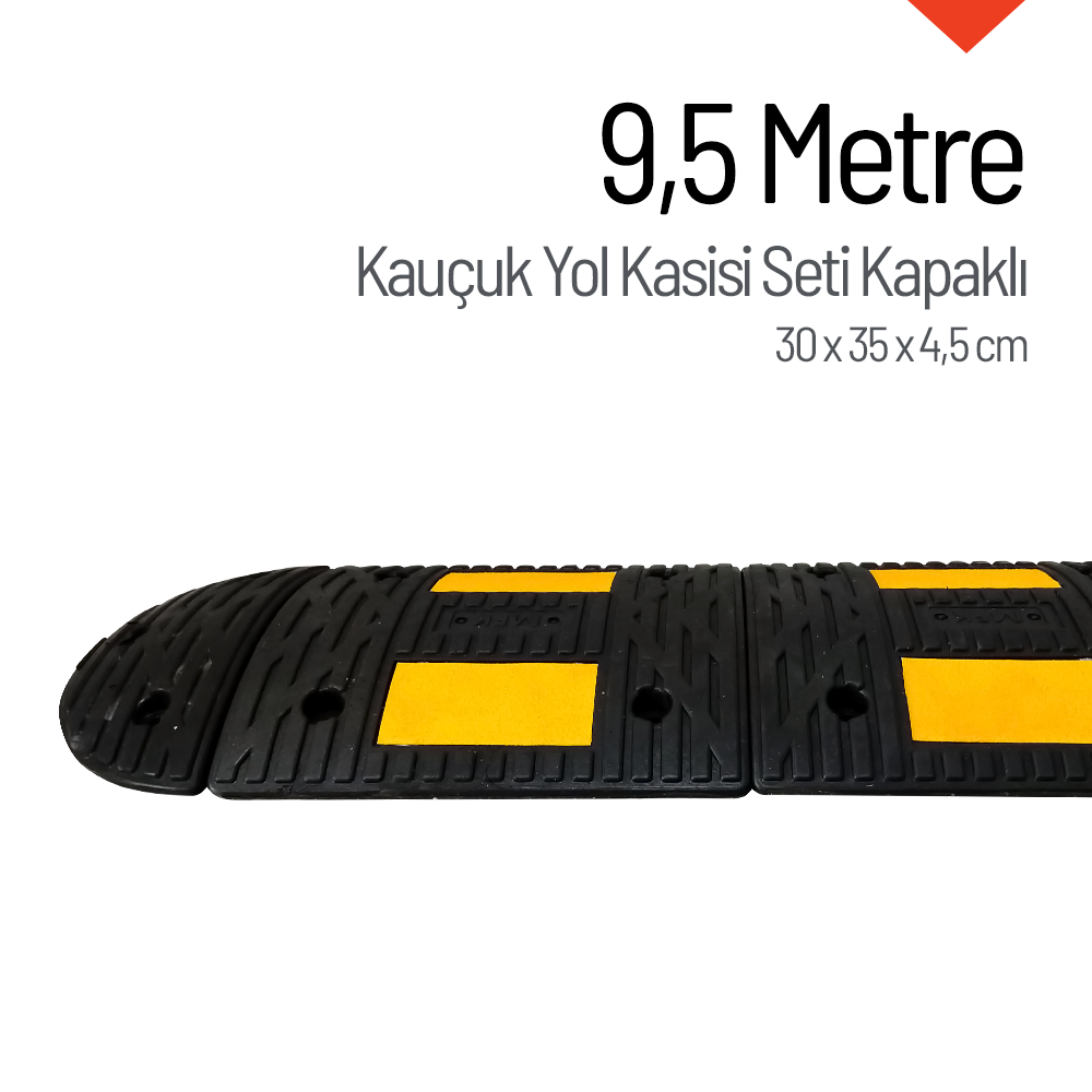 Kauçuk Hız Kesici Set Kapaklı, Yol Kasisi 30 x 35 x 4.5 cm 9,5 metre - EKO