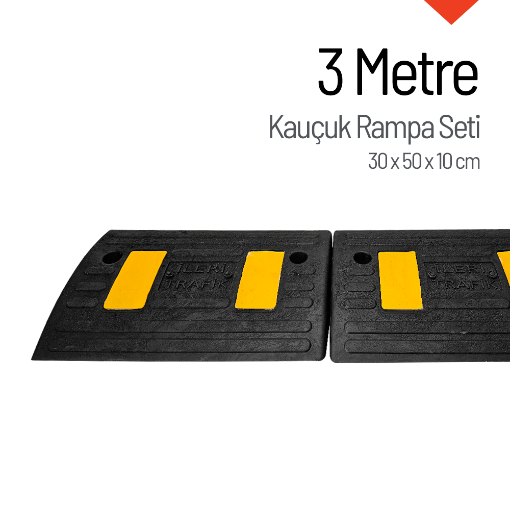 Kauçuk Kablo Kanallı Otopark Rampası - 3 Metre Set