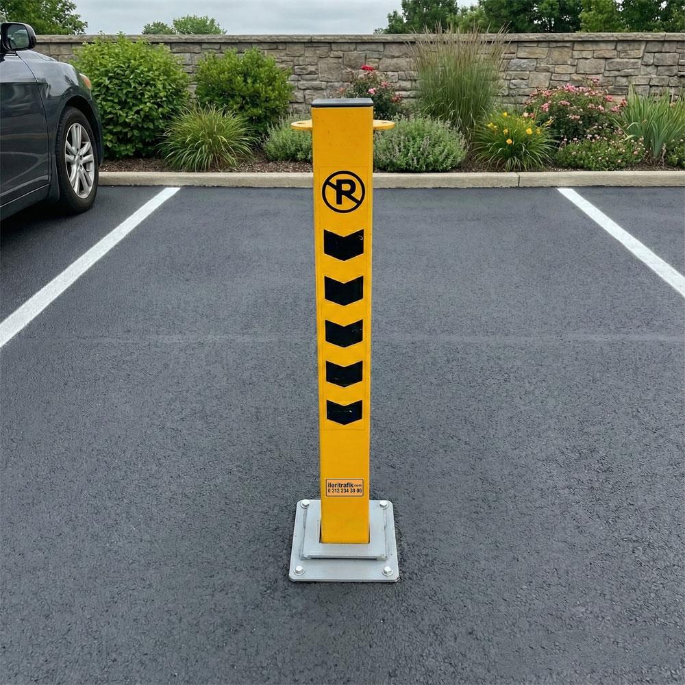 Kilitli Otopark Direği 75 cm, Kızaklı Park Bariyeri