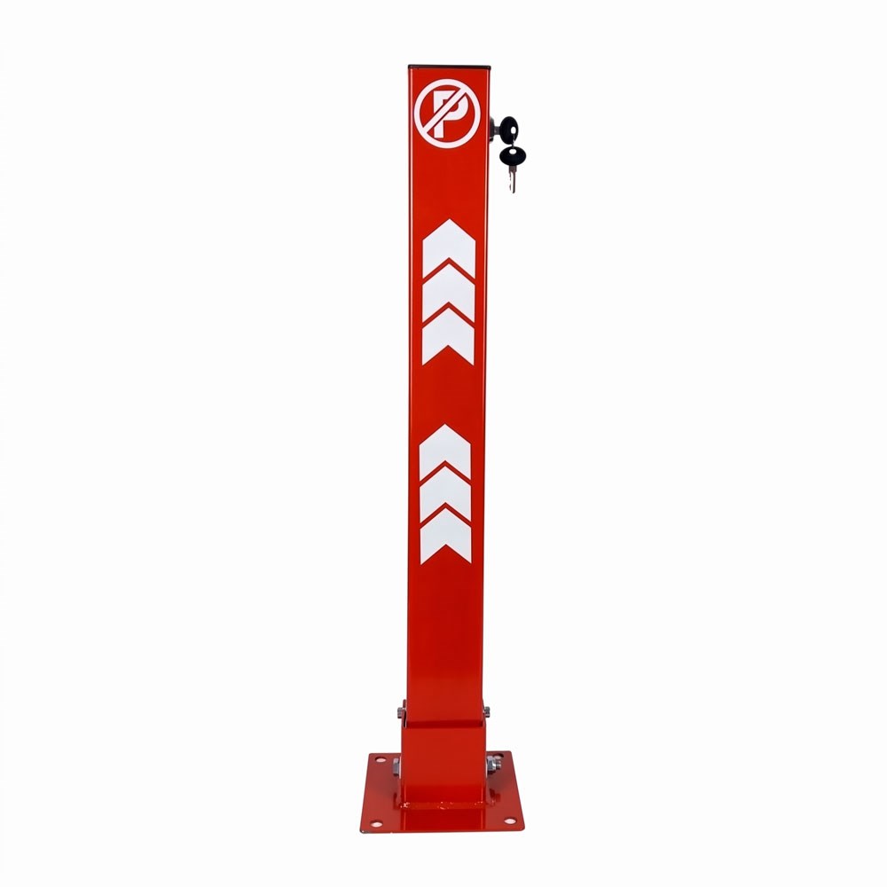 Kırmızı Kilitli Otopark Direği 75 cm, Yatar Tip Park Bariyeri