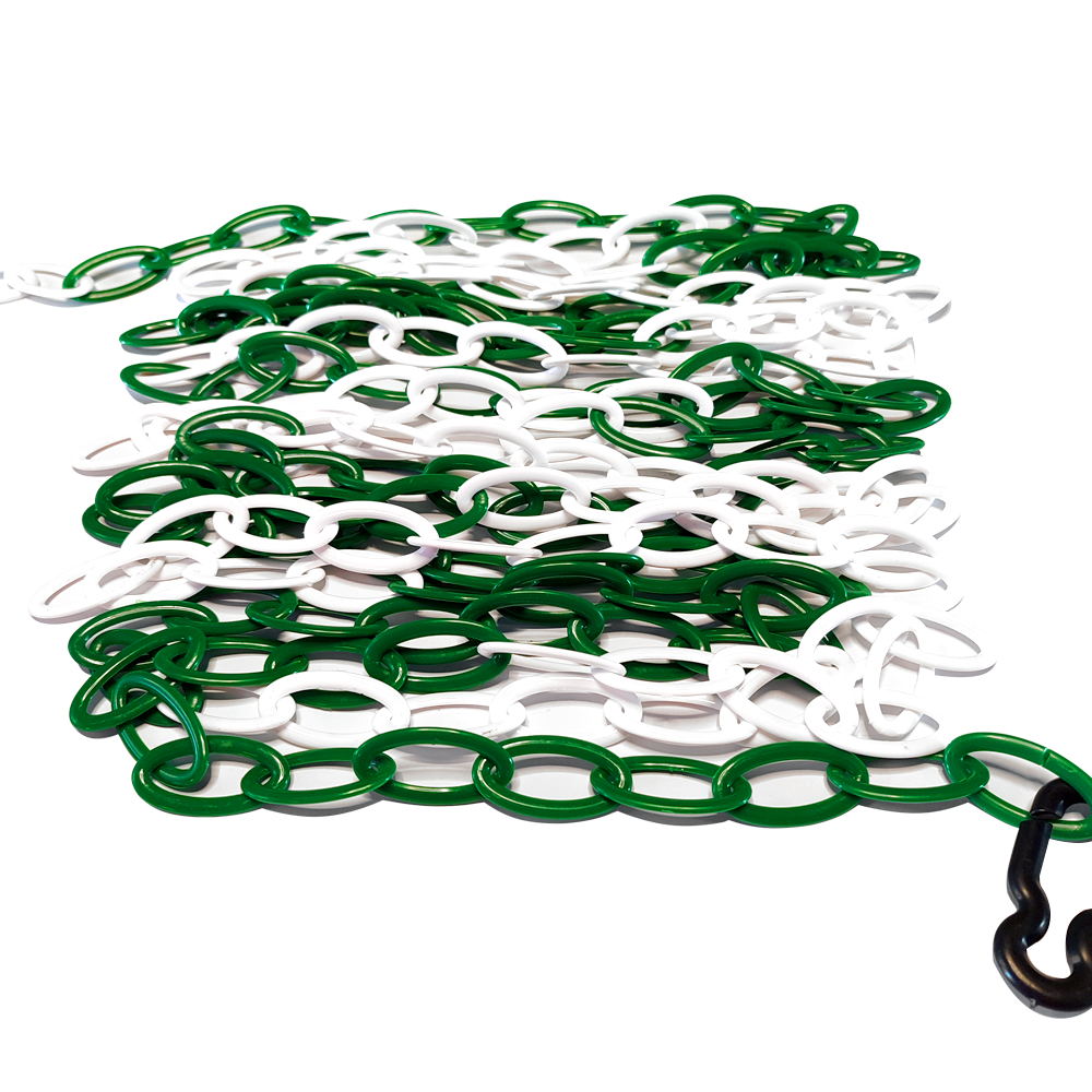 Plastik Zincir 6mm Yeşil-Beyaz 25 m