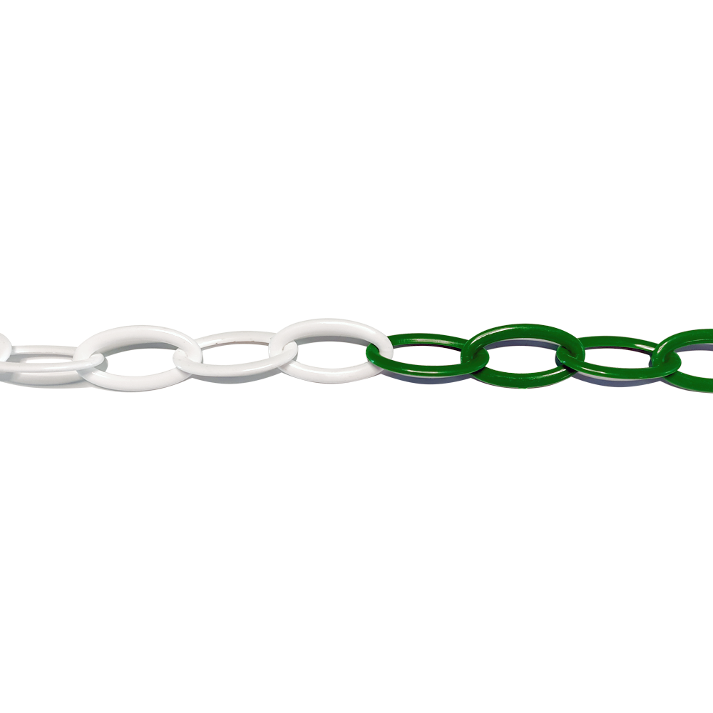 Plastik Zincir 6mm Yeşil-Beyaz 25 m