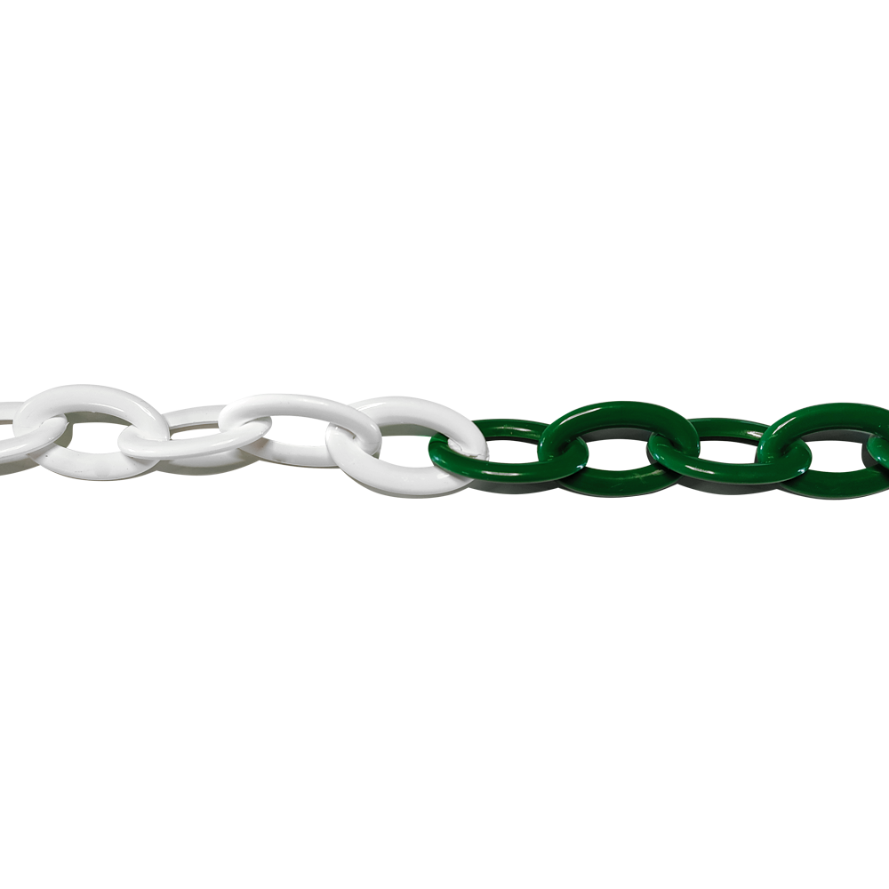 Plastik Zincir 8mm Yeşil-Beyaz 25 m