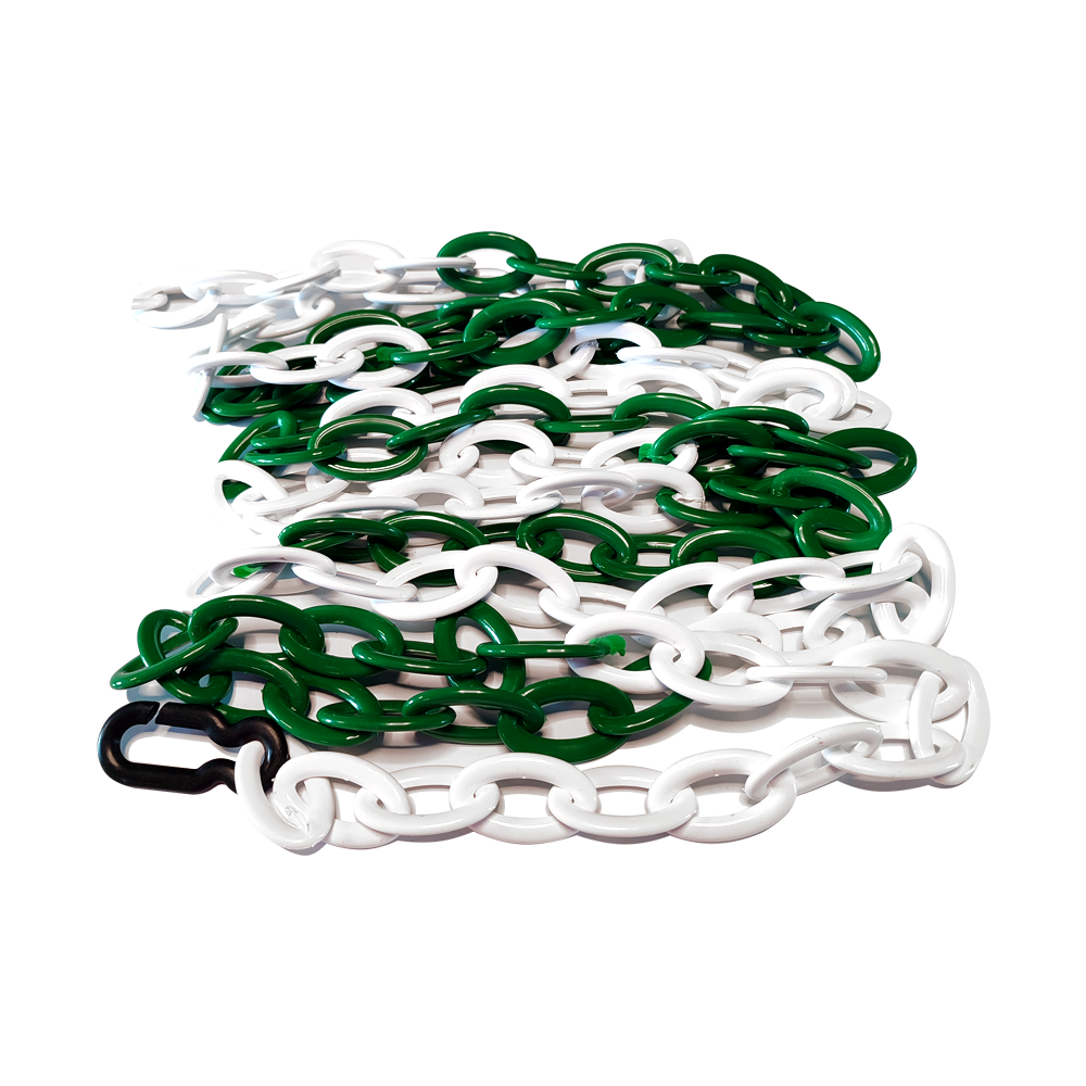 Plastik Zincir 8mm Yeşil-Beyaz 25 m
