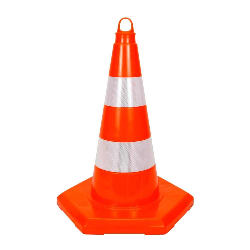 5 Adet PVC Trafik Konisi 50 cm Reflektifli - Ağırlıksız Trafik Dubası
