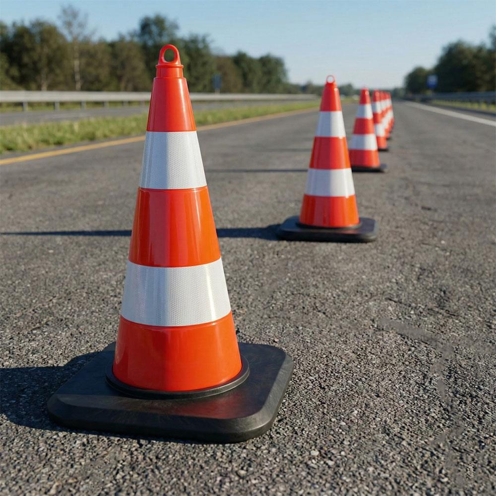 PVC Traffic Cone With Double Reflective Collar and Weighted Base 75 cm