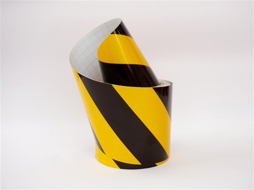 Yellow - Black  Reflective Tape 10 cm x 10 m