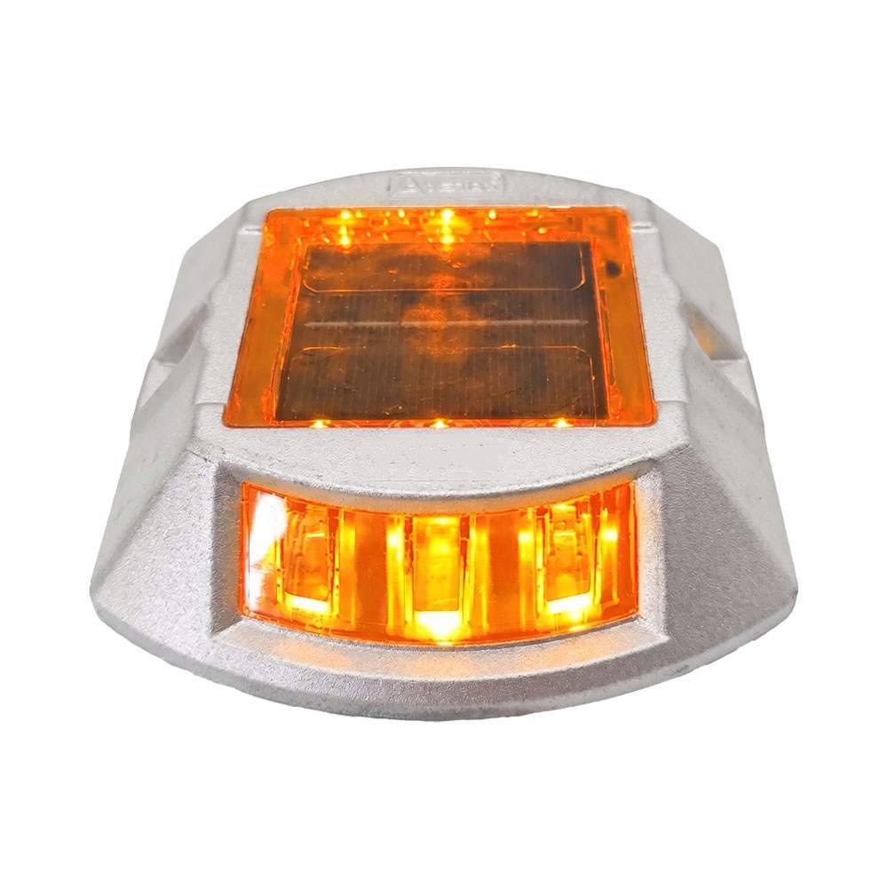 Sarı Solar Yol Butonu 3+3 Ledli