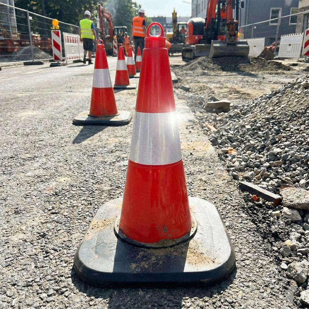 TPE Traffic Cone With Single Reflective Collar and Weighted Base-50 cm