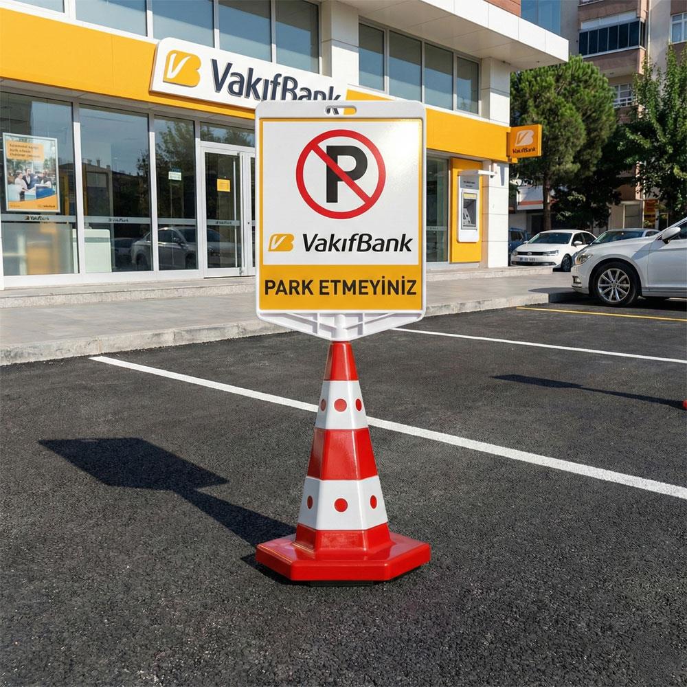Vakıfbank Logo Çift Taraf Baskı Trafik Koni Seti Trafik Dubası