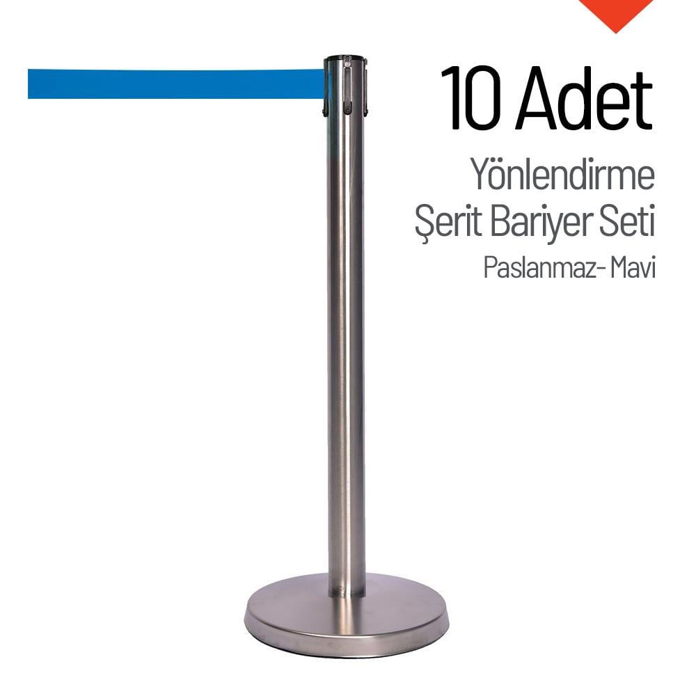 10 Adet Yönlendirme Şerit Bariyer - Paslanmaz