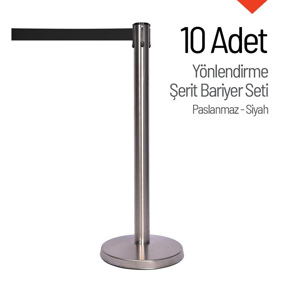 10 Adet Yönlendirme Şerit Bariyer - Paslanmaz