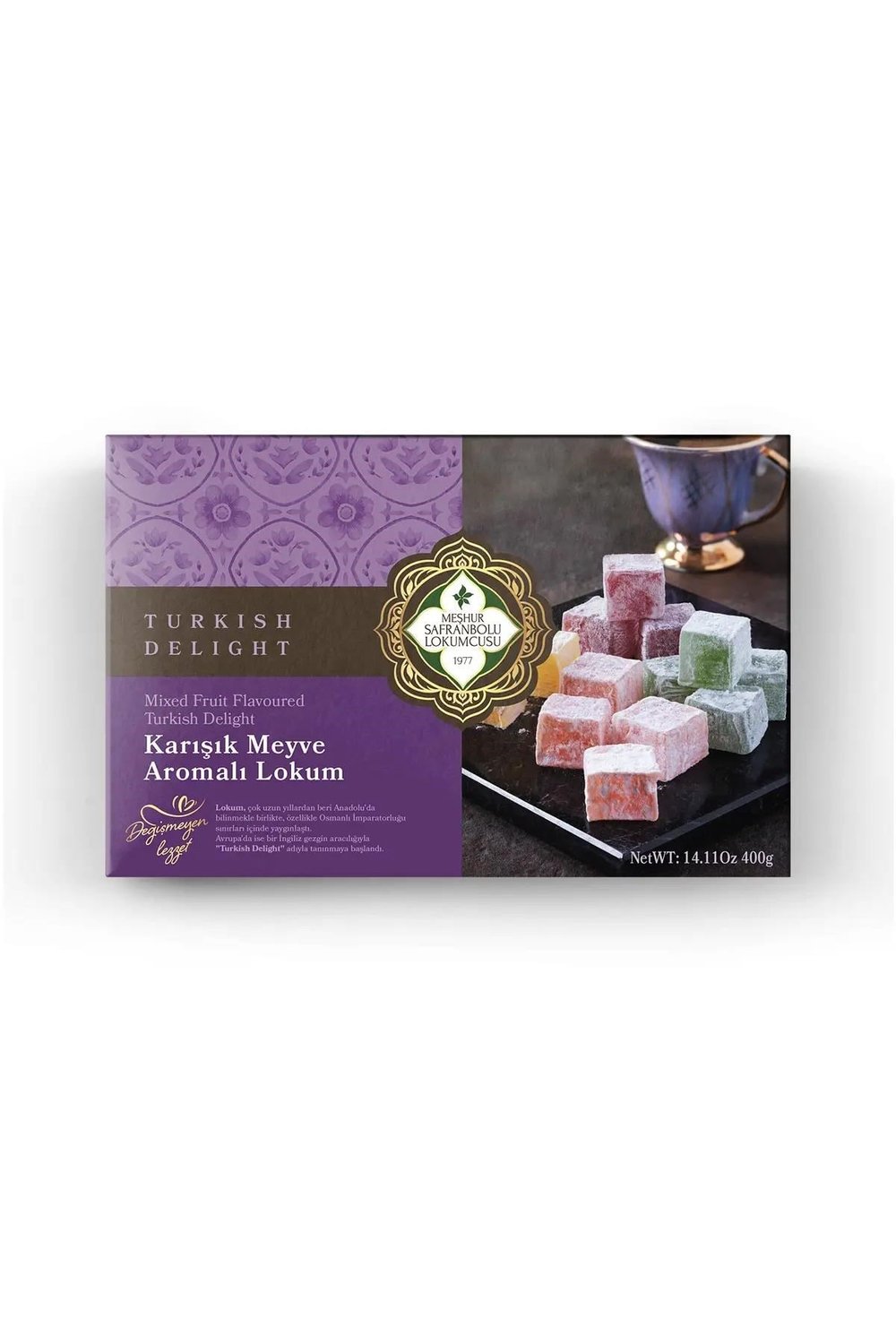 Hediyelik LokumlarMeyve Aromalı Karışık Lokum 400 gr