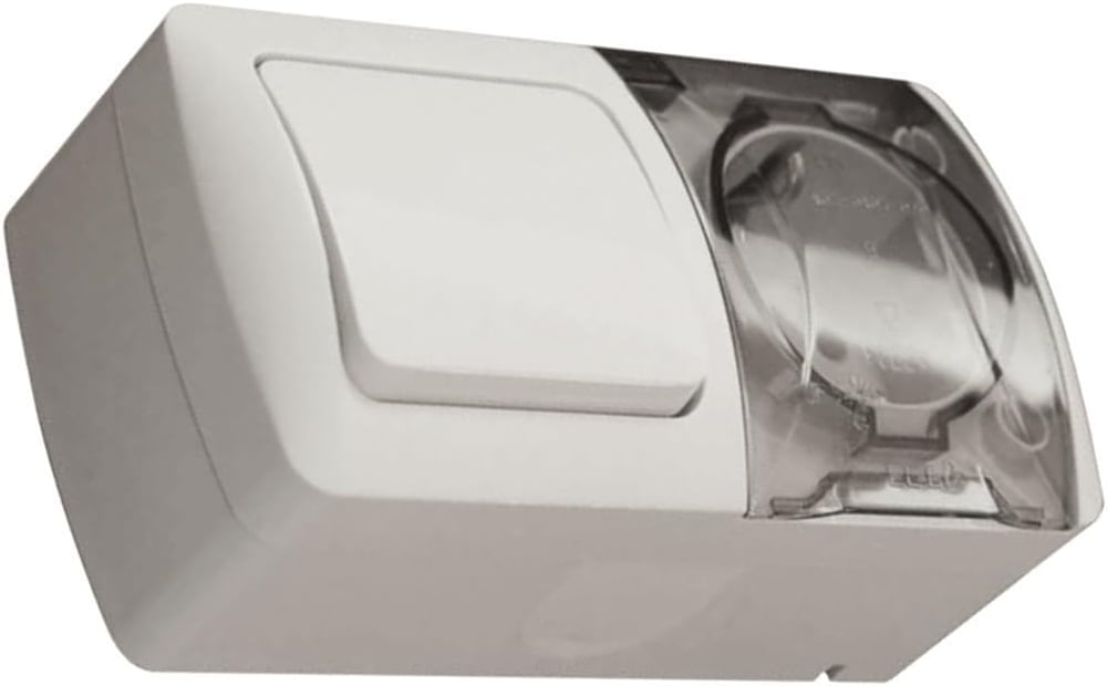 Elbi Eva Gri Anahtar - Topraklı Priz Kombine