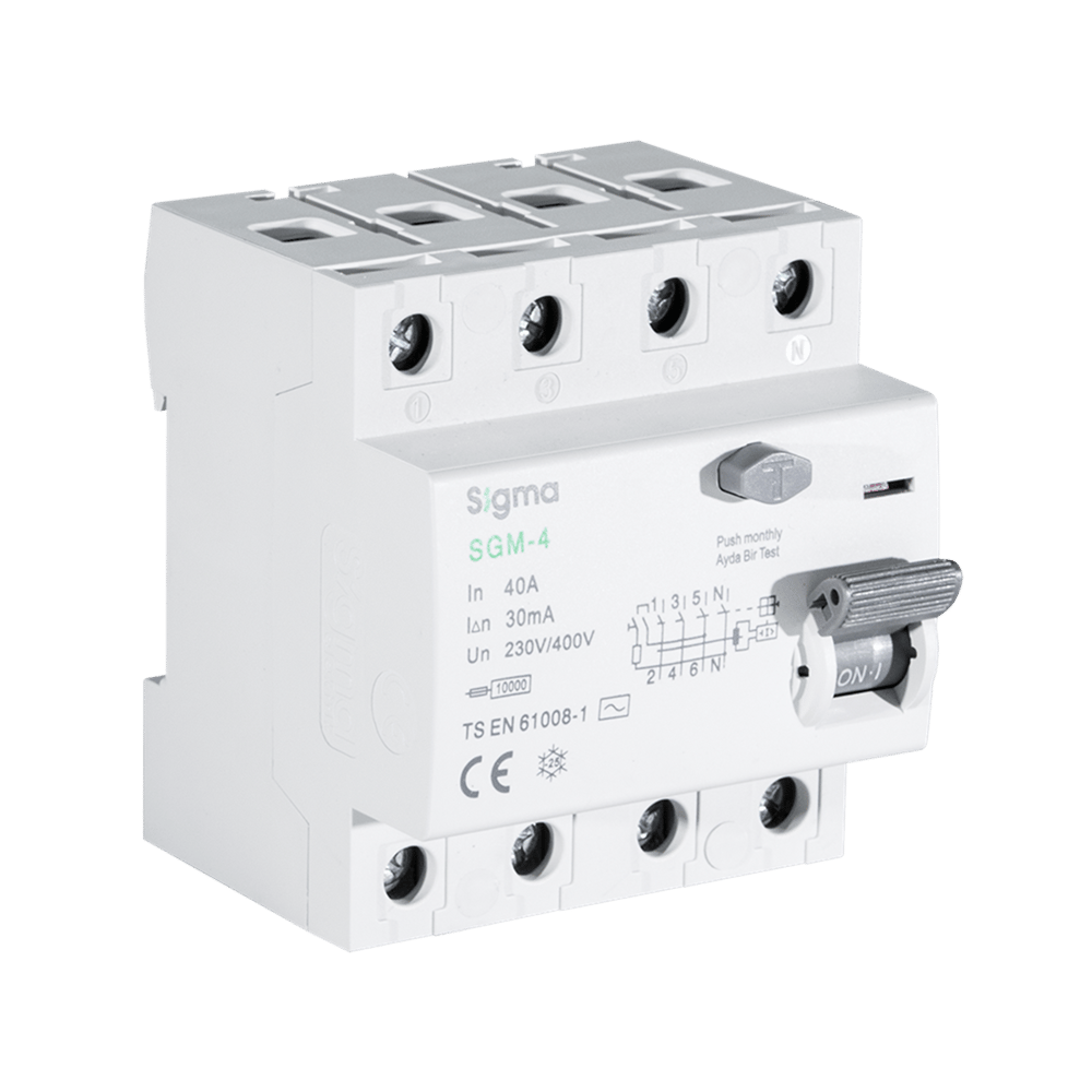 Sigma SGM 4P 30mA 10 kA 40A Kaçak Akım Koruma Rölesi