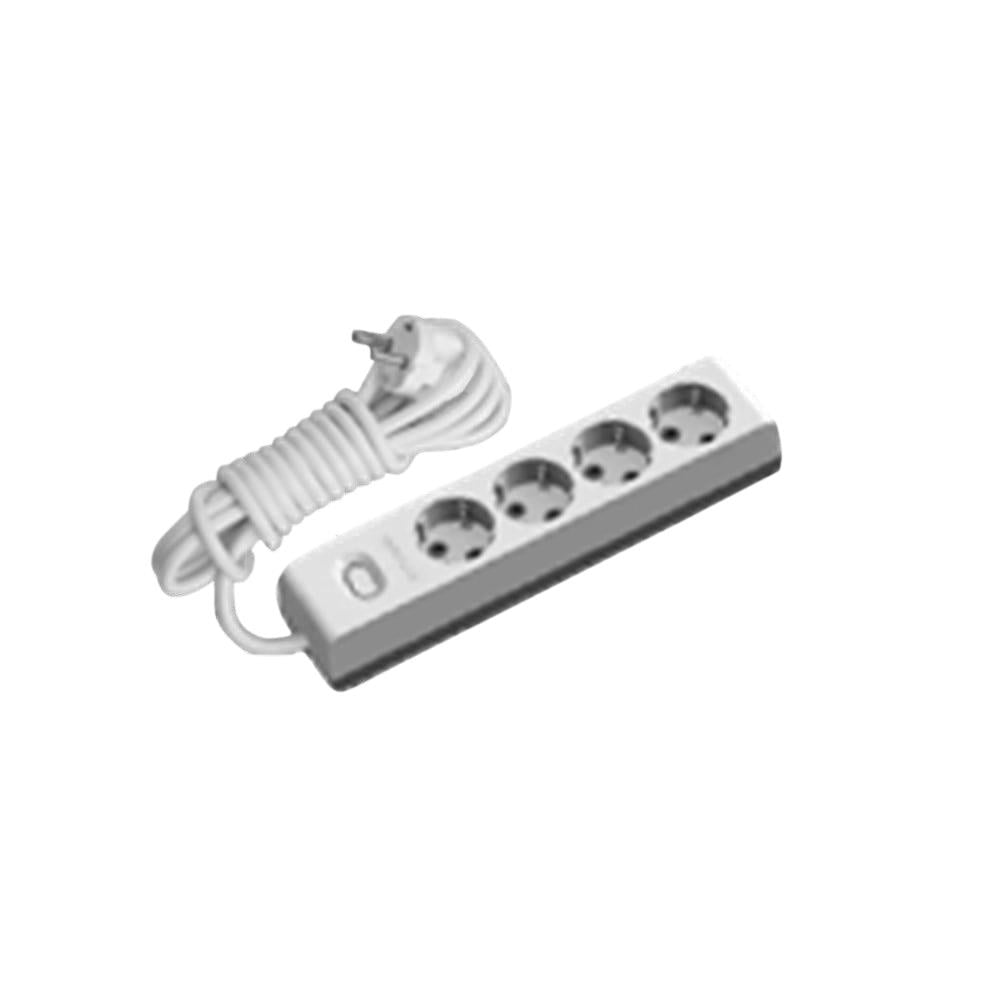 Günsan Visage Dörtlü Grup Priz Anahtarlı Topraklı Kablolu Çocuk Korumalı 2 Mt