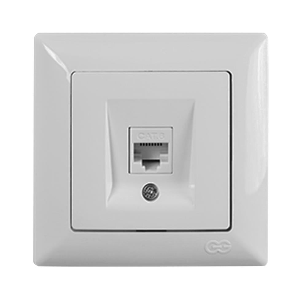 Günsan Visage Simple Beyaz Tekli Data Priz Cat6