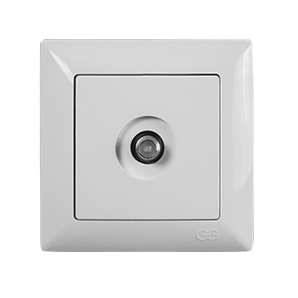 Günsan Visage Simple Beyaz Tekli Uydu Priz F Konnektör (Çerçeve Hariç)