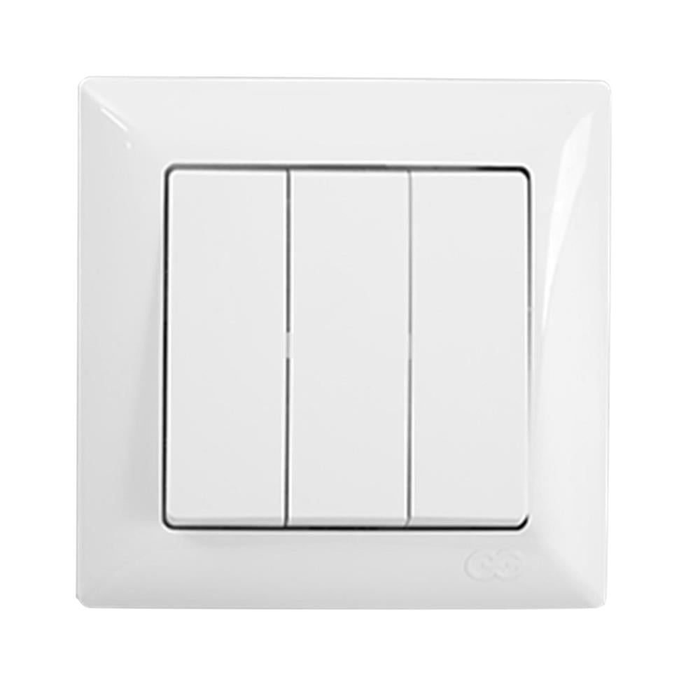 Günsan Visage Simple Beyaz Üçlü Anahtar (Çerçeve Hariç)