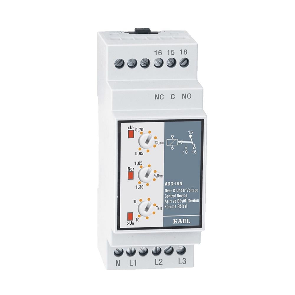 Kael ADG33-DIN Trifaze Faz Sıralamalı Aşırı ve Düşük Gerilim Koruma Rölesi