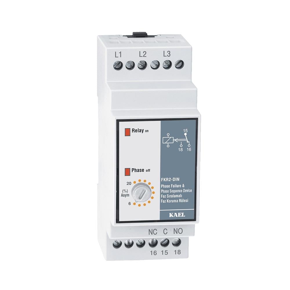 Kael FKR2-DIN Nötrsüz Faz Sıralamalı Faz Koruma Rölesi