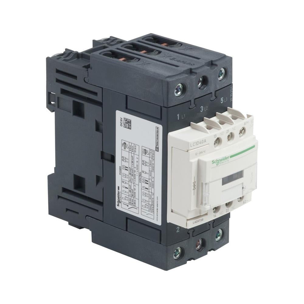 Schneider LC1D40ABD Tesys D Kontaktör - 3P(3 Na) - Ac-3 - <= 440 V 40 A - 24 V Dc Standart Bobin
