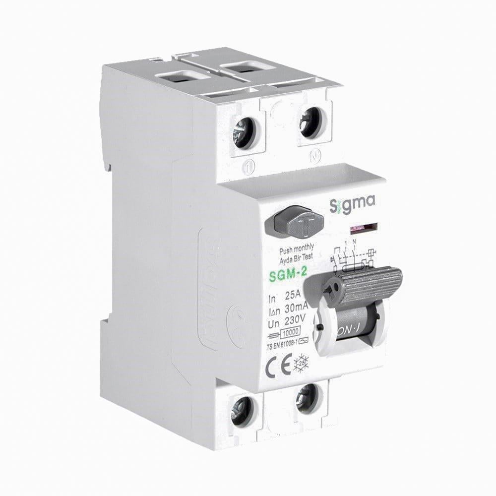 Sigma SGM 2P 300mA 10 kA 25A Kaçak Akım Koruma Rölesi