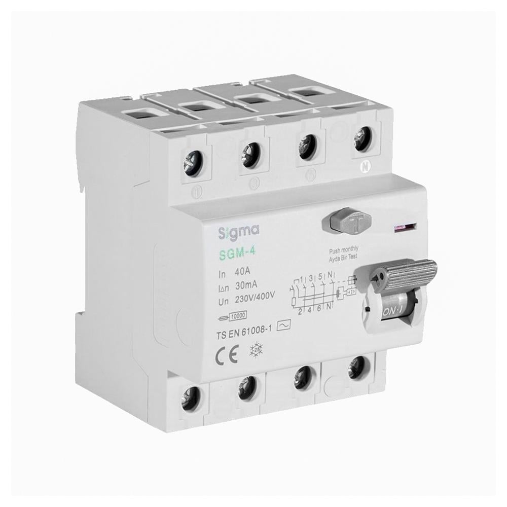 Sigma SGM 4P 300mA 10 kA 25A Kaçak Akım Koruma Rölesi