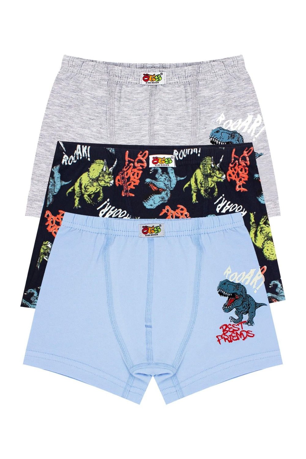 Öts Erkek Çocuk Boxer 3'lü Baskılı (%96 Pamuk - %4 Elastan)