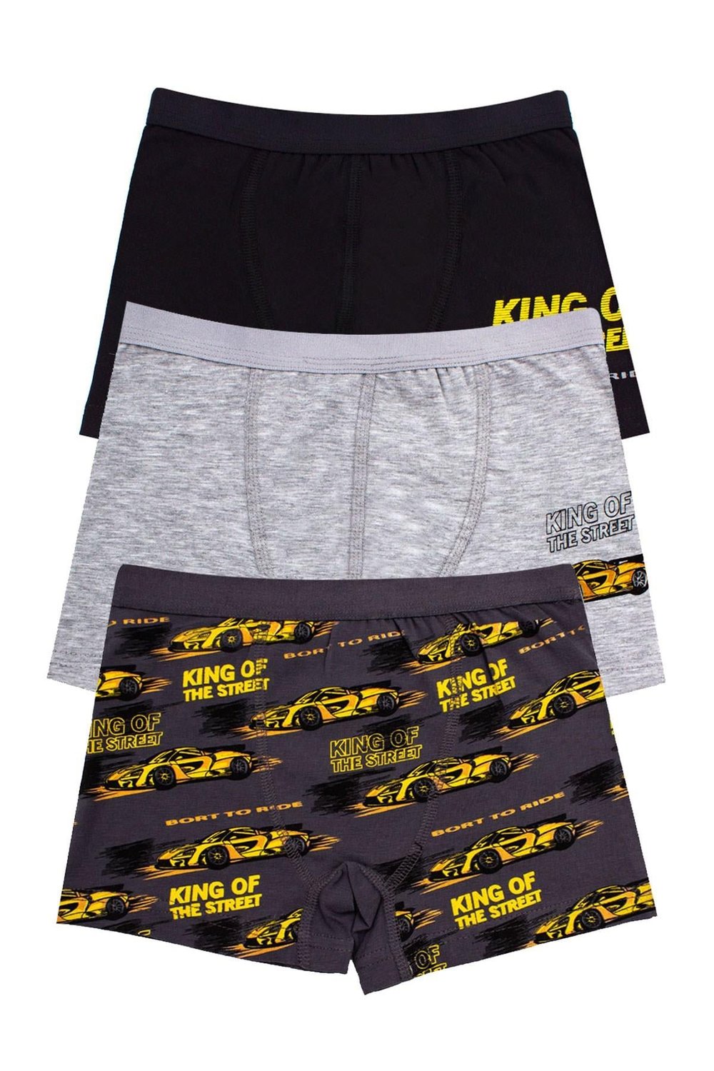 Öts Erkek Çocuk Boxer 3'lü Baskılı (%96 Pamuk - %4 Elastan)