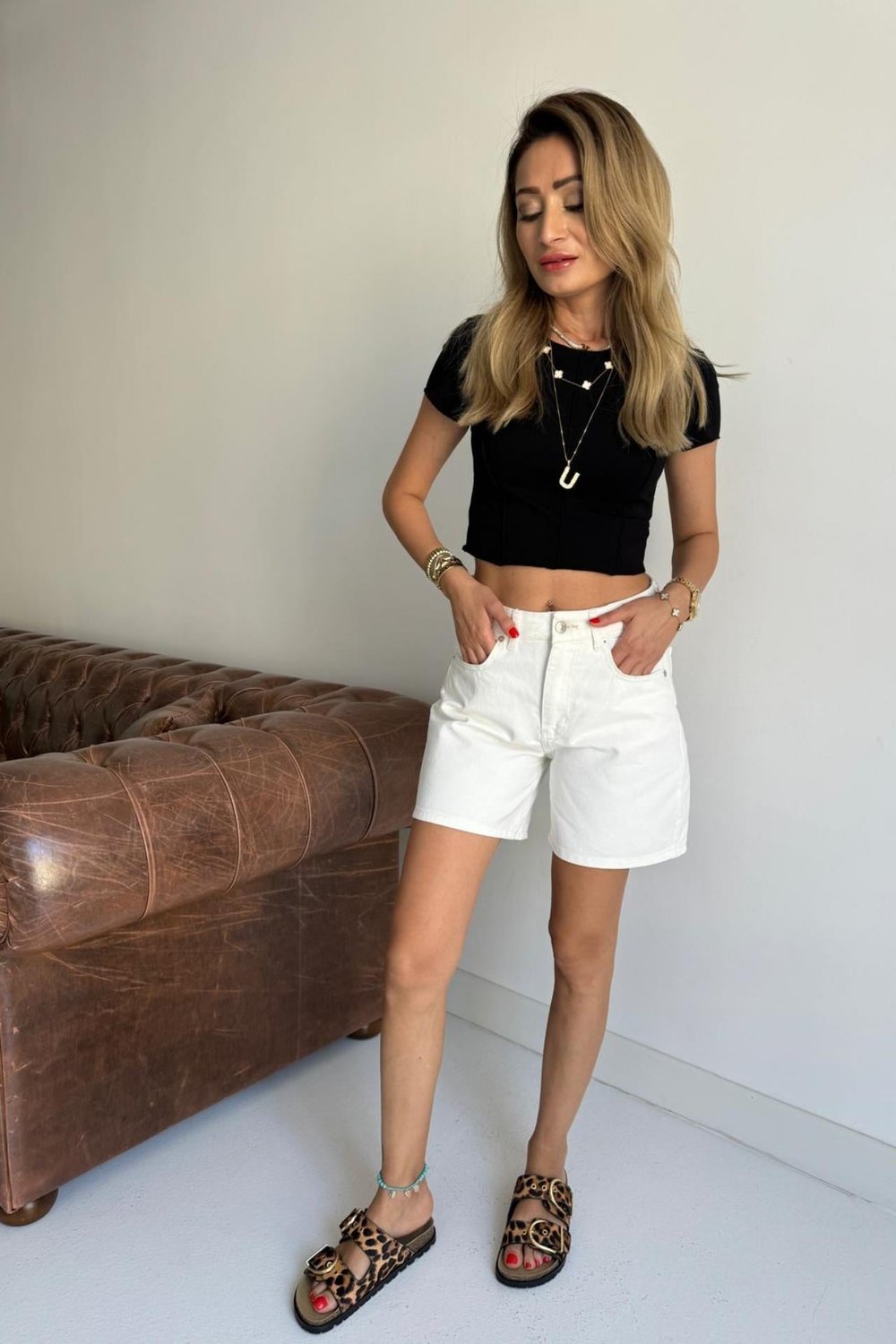 Beyaz  Denim Şort