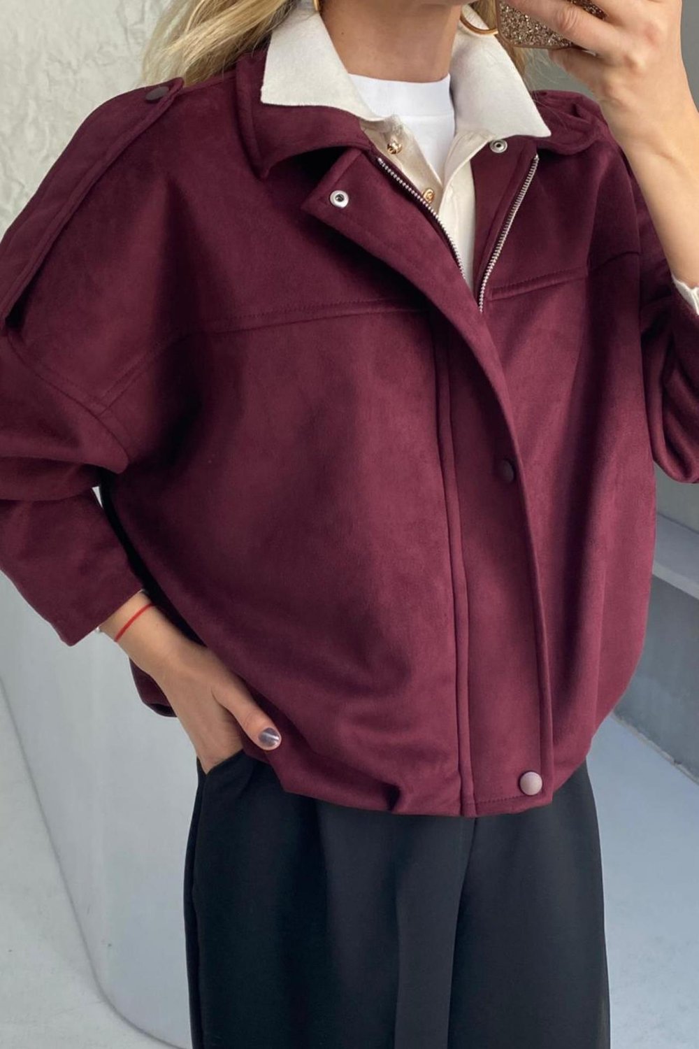 Bordo Kaşe Ceket