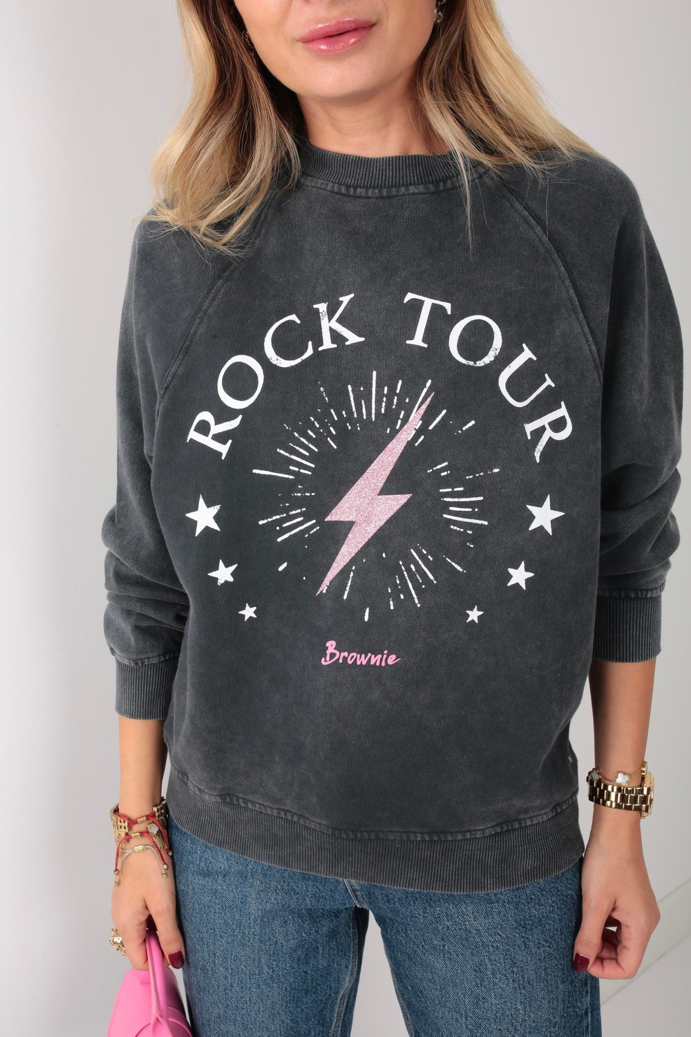 Füme Baskılı Sweatshirt