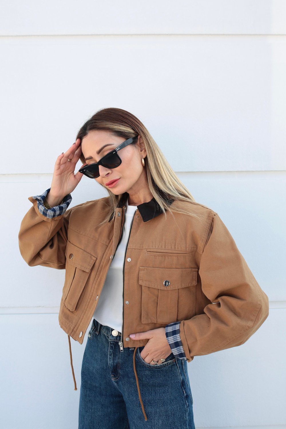 Hardal Torba Cepli Crop Ceket