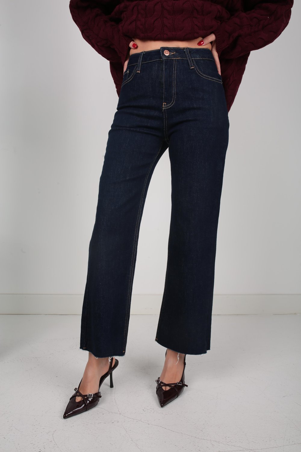 Hıgh Rise Lacivert BootCut Jean(1994)