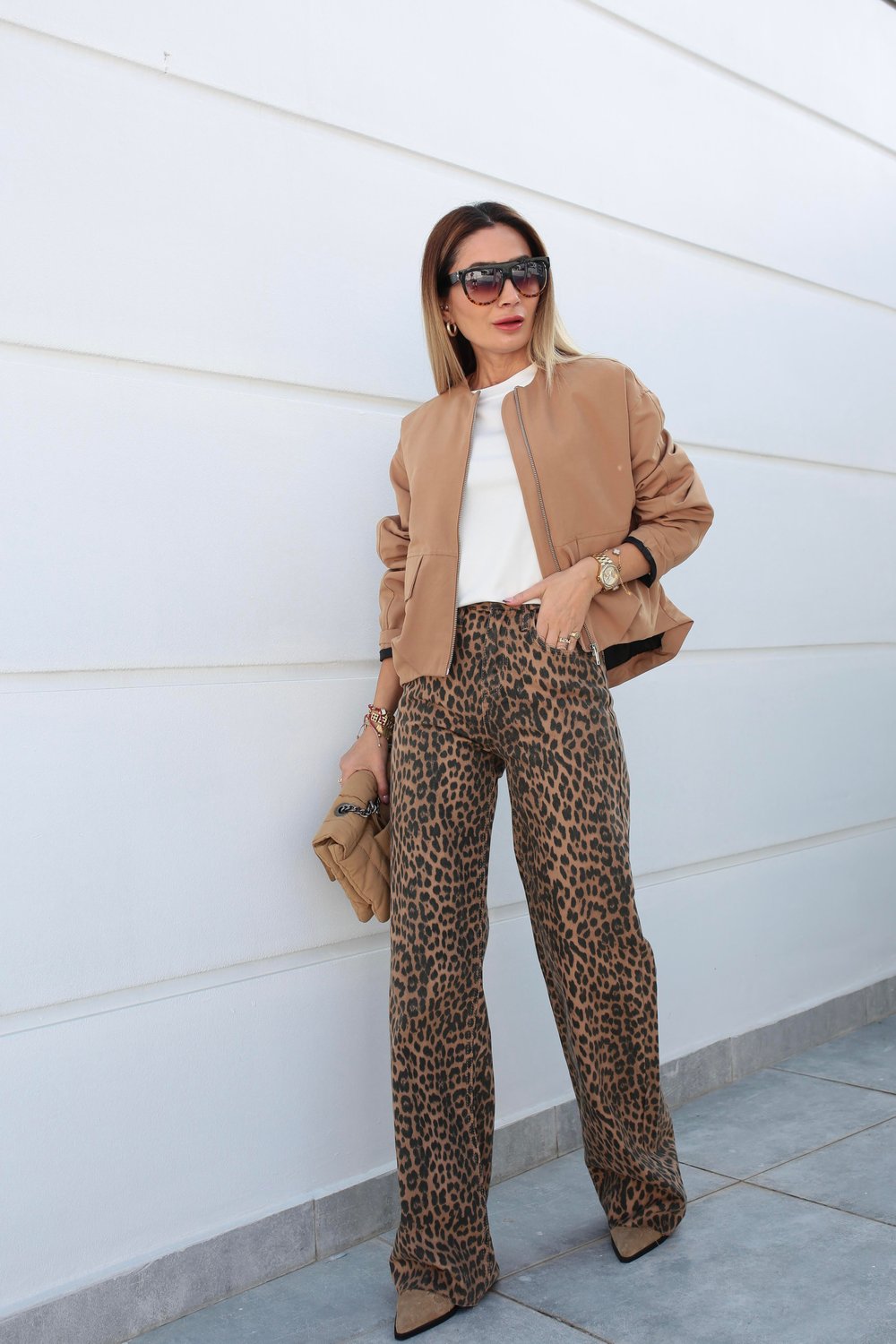 Kapak Cepli Pileli Camel Bomber Ceket