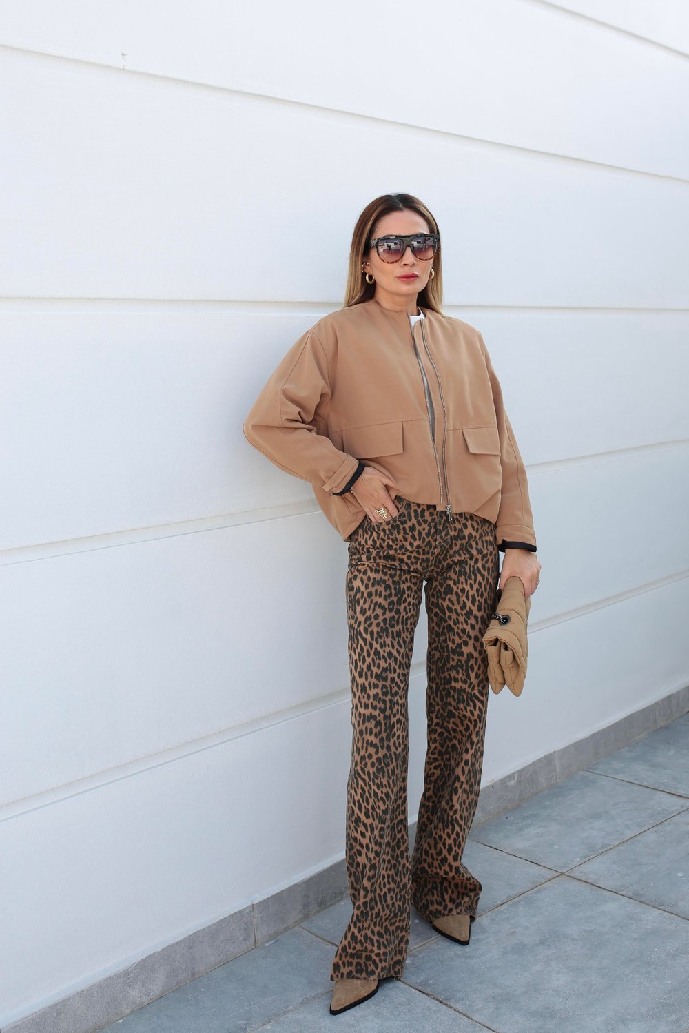 Kapak Cepli Pileli Camel Bomber Ceket