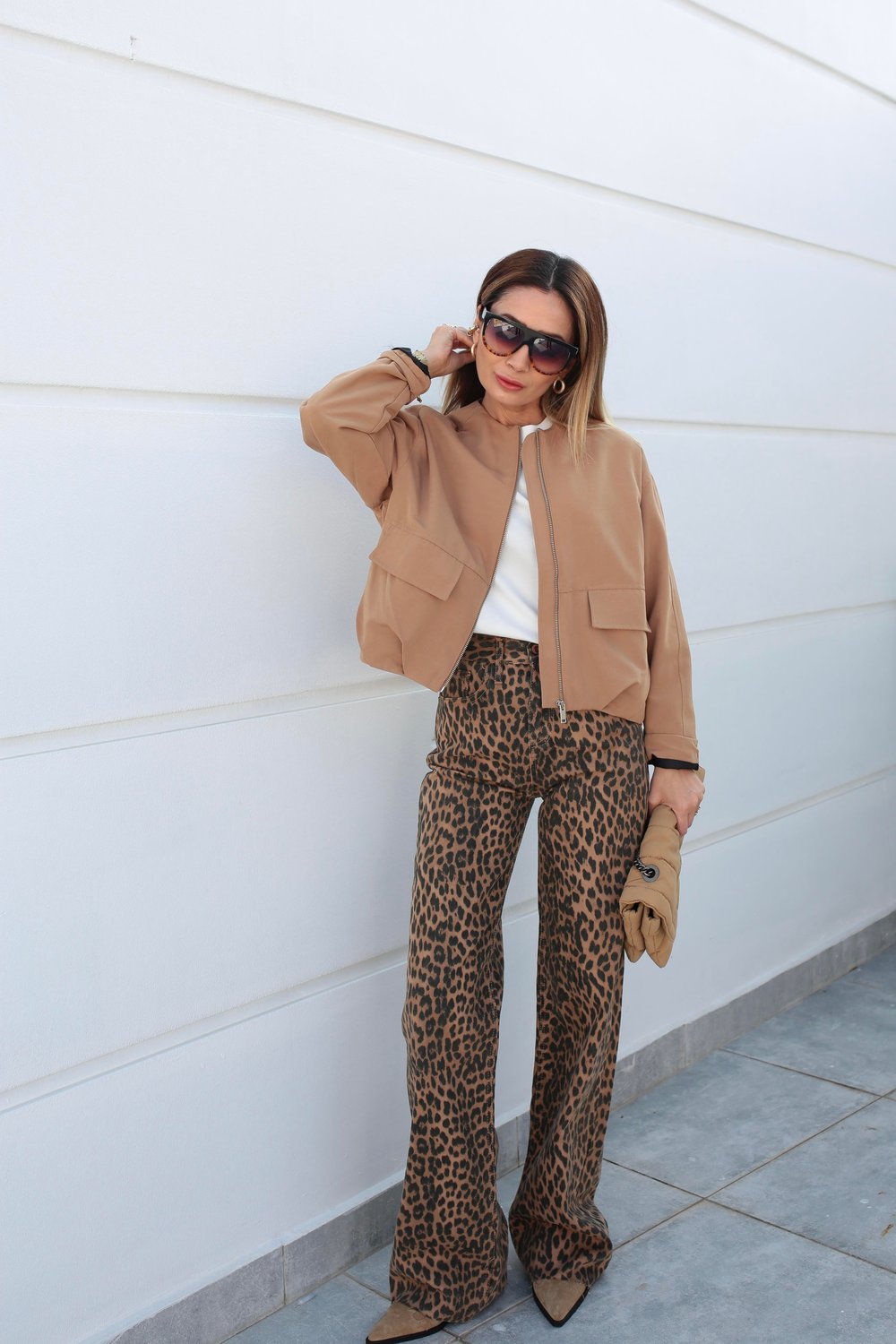 Kapak Cepli Pileli Camel Bomber Ceket