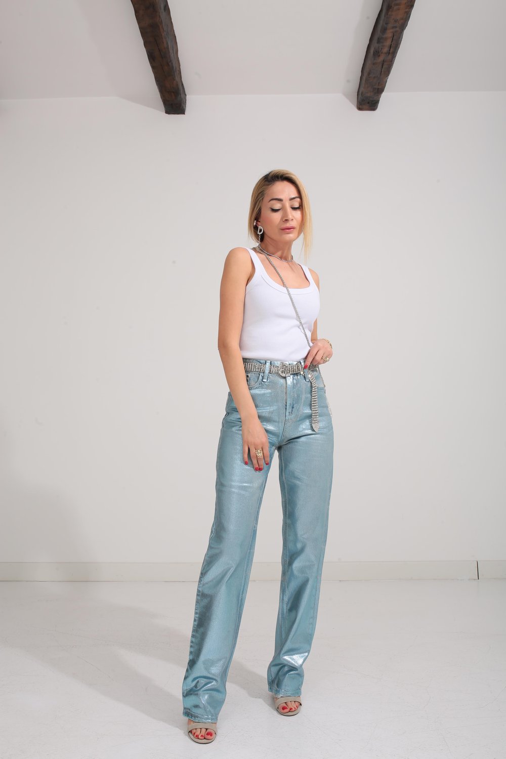 Mavi Metalik Jean