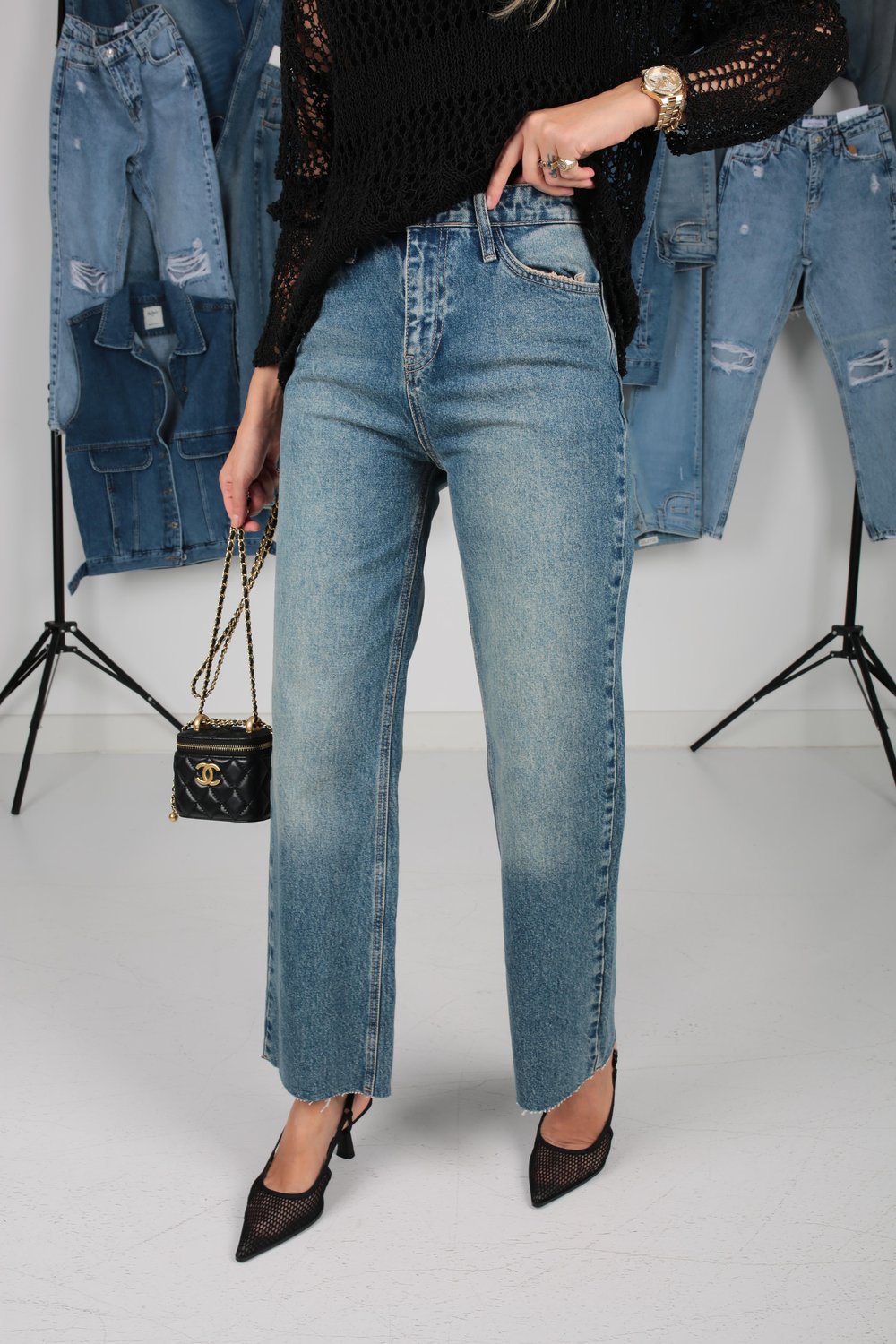 Mavi Taşlamalı Bootcut Jean(1871-4)