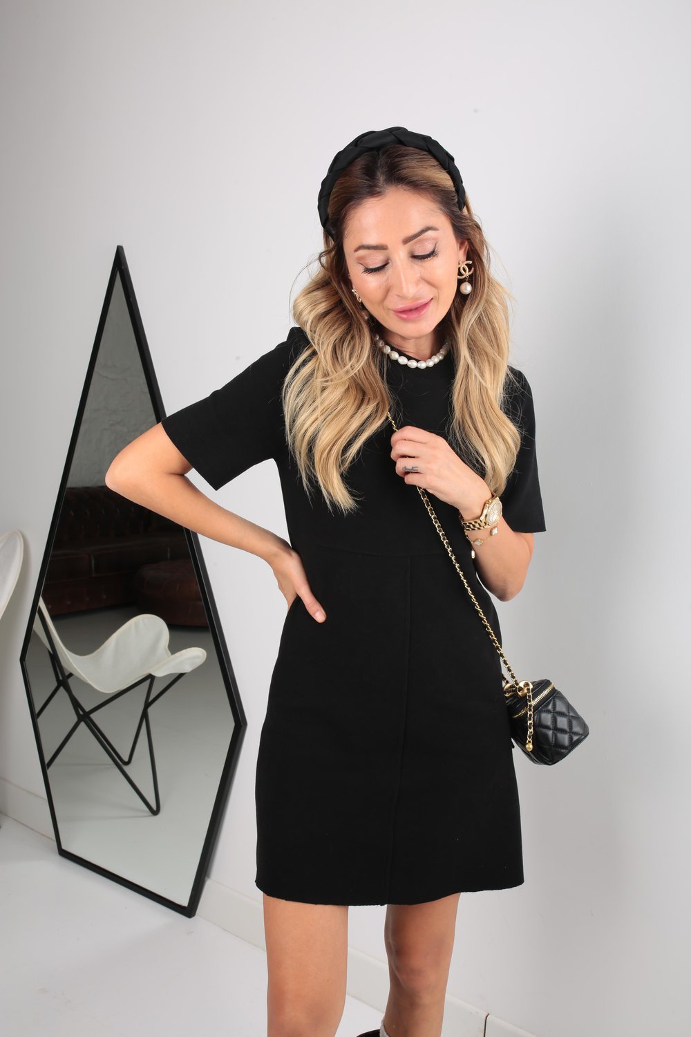 Siyah Örme Triko Elbise